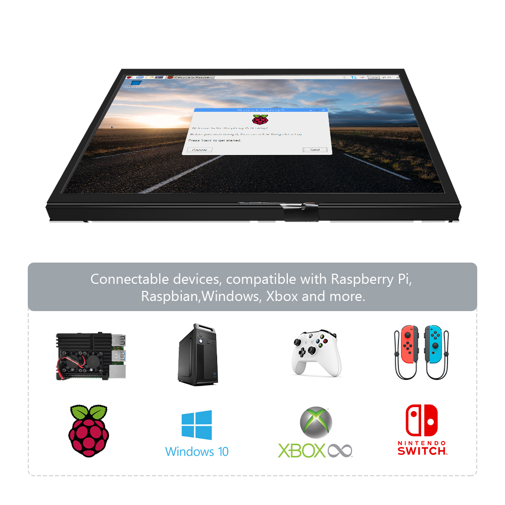 Raspberry Pi 10.1 Inch Capacitive Touch Screen Ips - Monitor secundario para computadora LCD HDMI